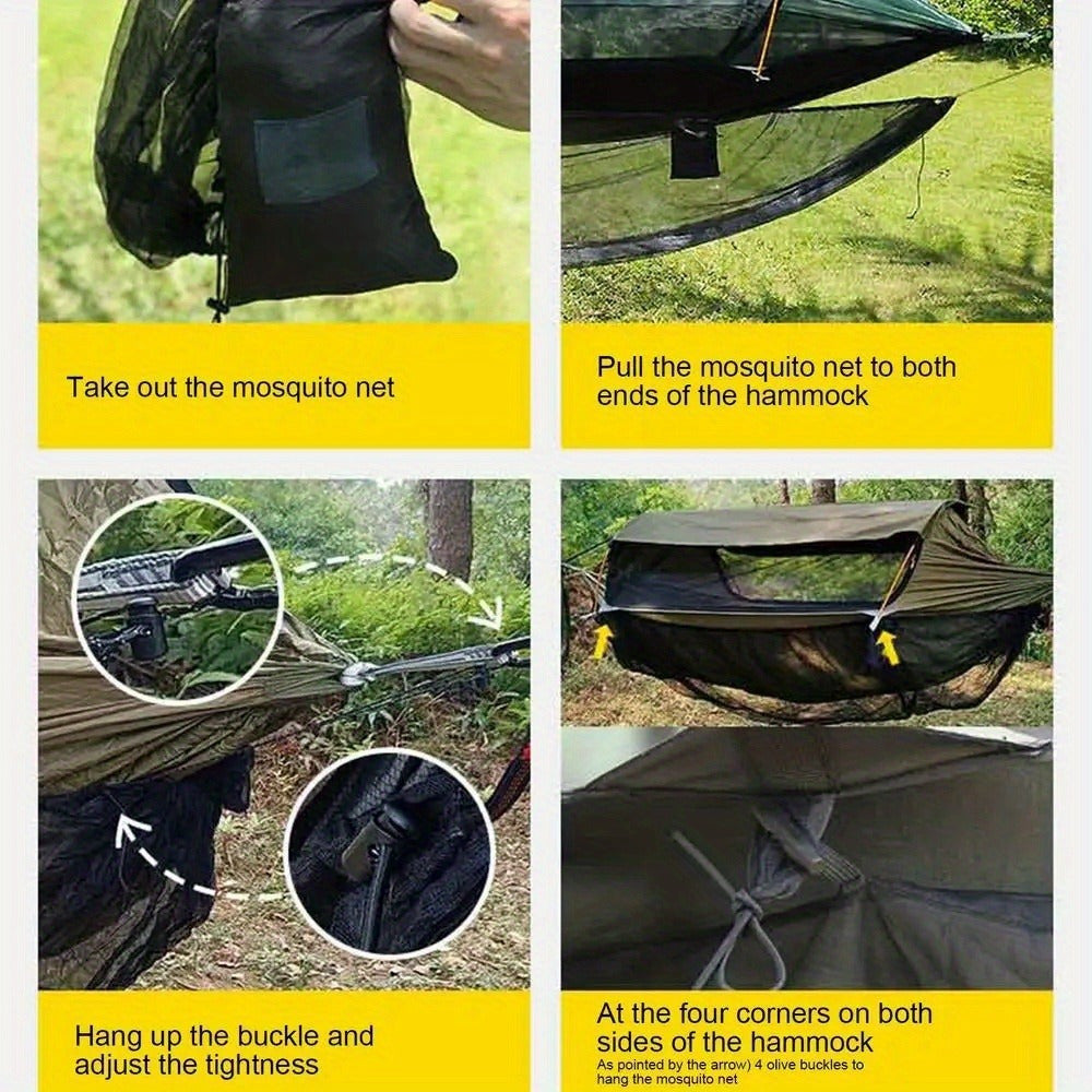 Ultralight Portable Hammock Mosquito Net - Easy to install, fits all hammocks, great for camping and outdoor adventures
