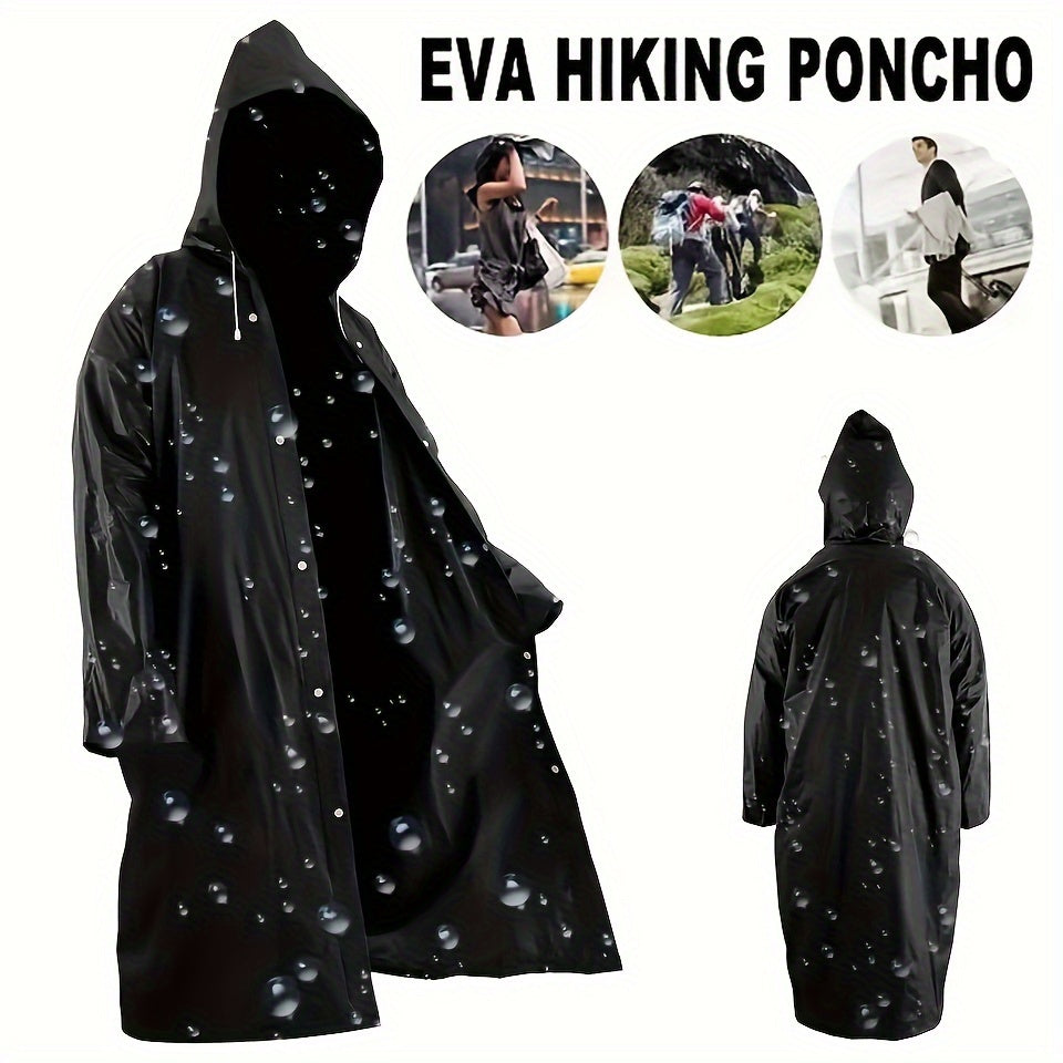 Waterproof Explorer Raincoat - Durable, Windproof, Quick Drying, Breathable, Lightweight with Hood for Ultimate Outdoor Protection - Ideal for Hiking, Fishing, Mountaineering and Camping, Black