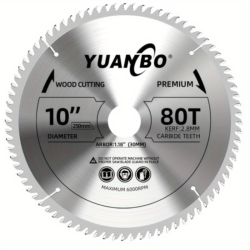 1pc 250mm*30mm circular saw blade, fast cutting, suitable for softwood and hardwood, blockboard and particleboard