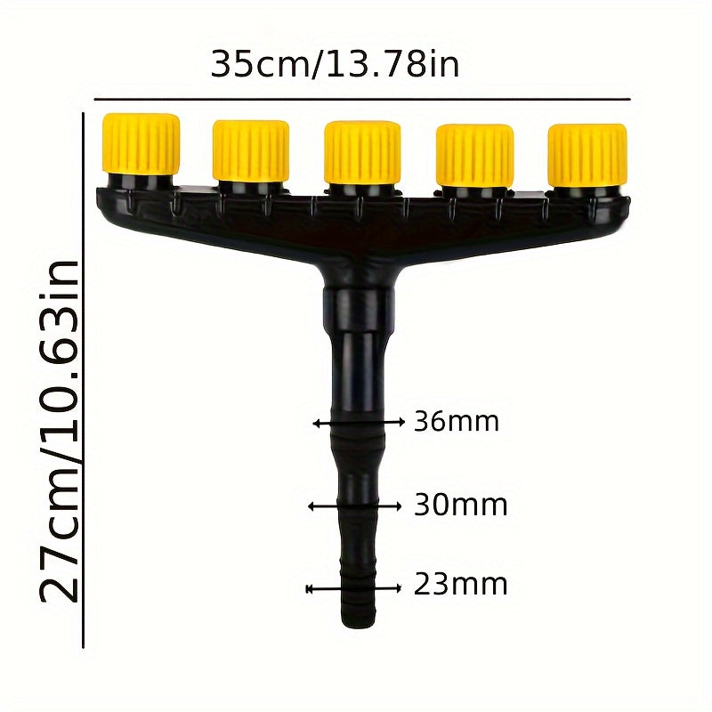 1-piece Multi-Head Garden Sprinkler - A suitable and durable lawn and vegetable watering tool for efficient gardening 5-head spray gun with 1"/3.05"/3.81" connection (clamp)