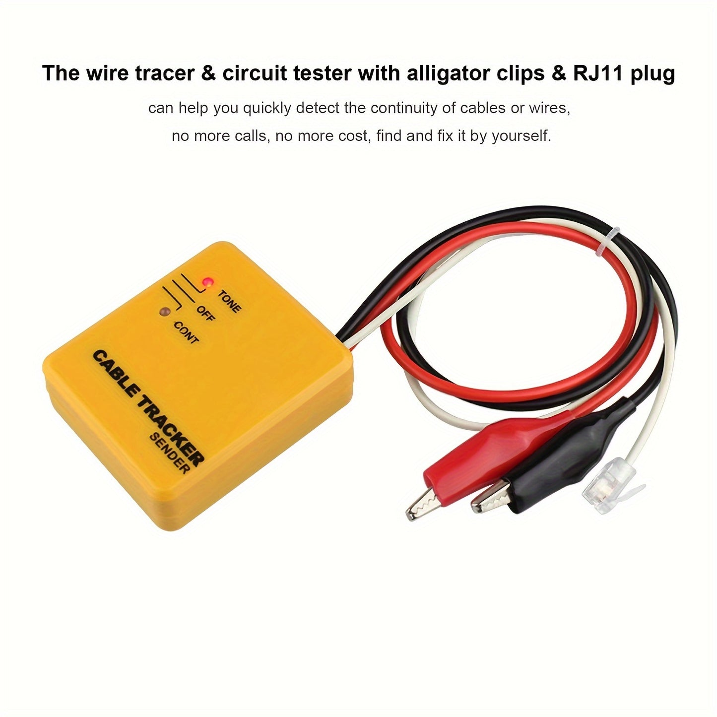 Line Tracer, Cable Finder Tone Generator Probe Tracer, Anti-interference Multifunction Finder, Tone Transmitter and Probe Set with RJ11 Plug and Storage Bag, Network Cable Continuity Tester (without Batteries)