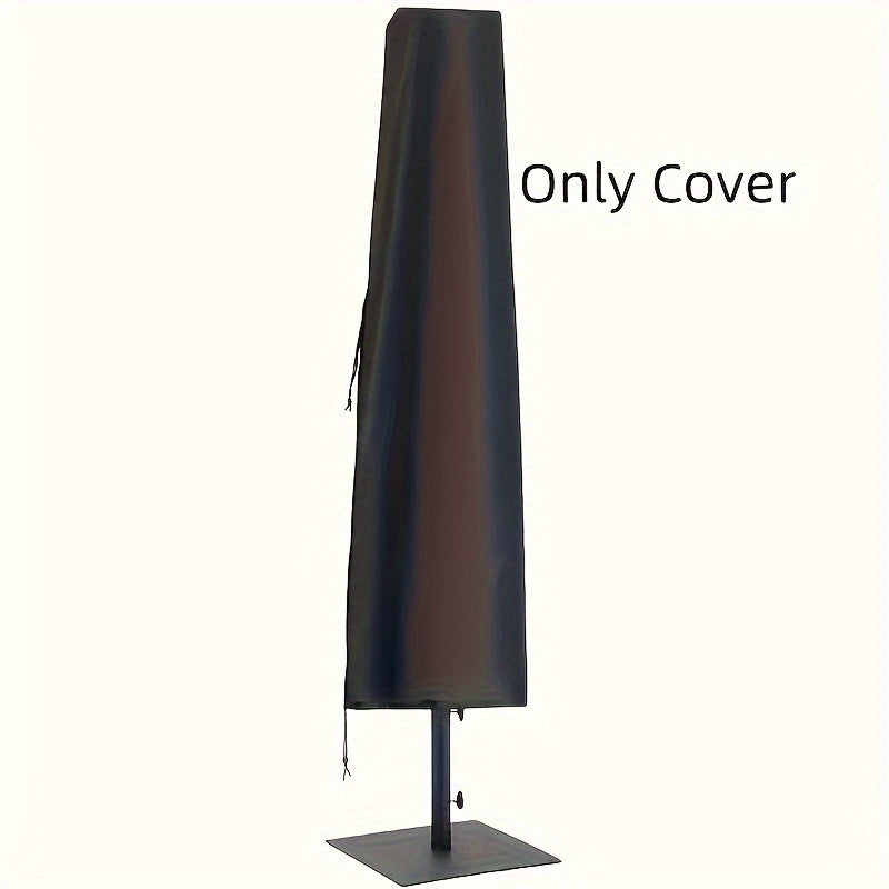Waterproof Parasol Cover - 1 Piece Black Patio Umbrella Cover, Splashproof, Windproof, Sandproof and UV-Proof, Fits Market Umbrellas with Diameters of 84-128 Inches