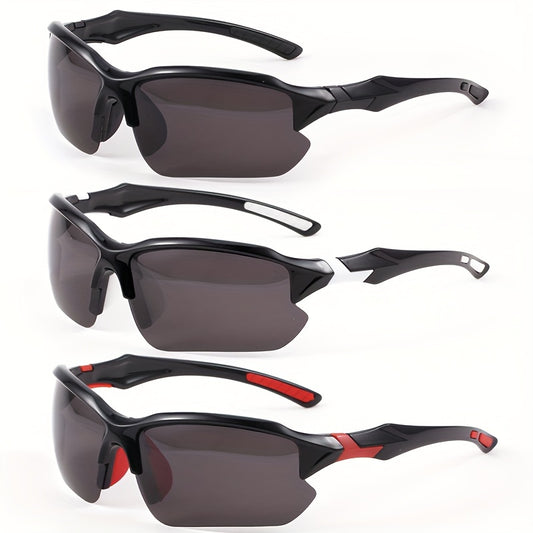 3 Pack Polarized Sports Glasses for Men and Women, Windproof Glasses for Cycling, Baseball, Running, Fishing, Golf and Driving