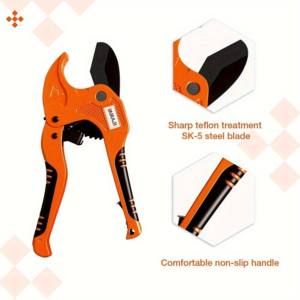 1pcPipe Cutter Pipe Scissors SK5 Material Ratchet PVC/PU/PP/PE Hose Cutter Scissors Hand Tools Repair Tools