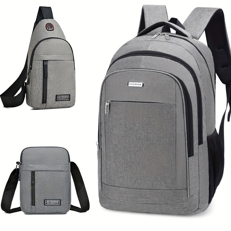 3pcs student trendy large capacity backpacks for junior high and high school campus leisure travel backpacks Colors sent randomly