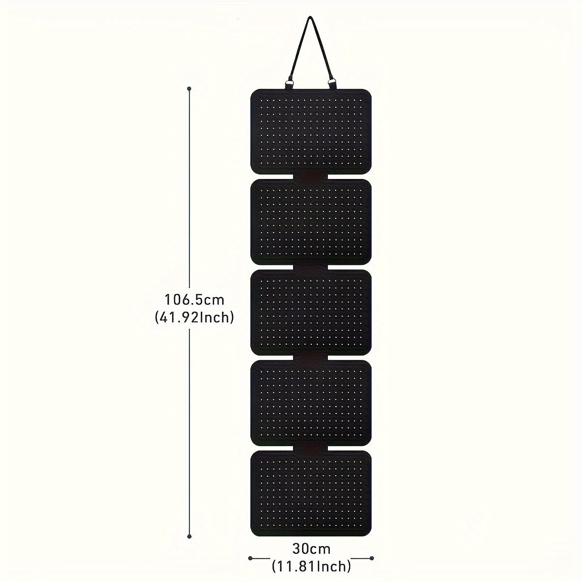 1pc Elegant Black Felt Jewelry Storage Box - 5-Layer Hanging Storage with Large Capacity and Foldable Design for Earrings, Pendants, Necklaces and Bracelets - Versatile Badge and Pin Display with Lanyard