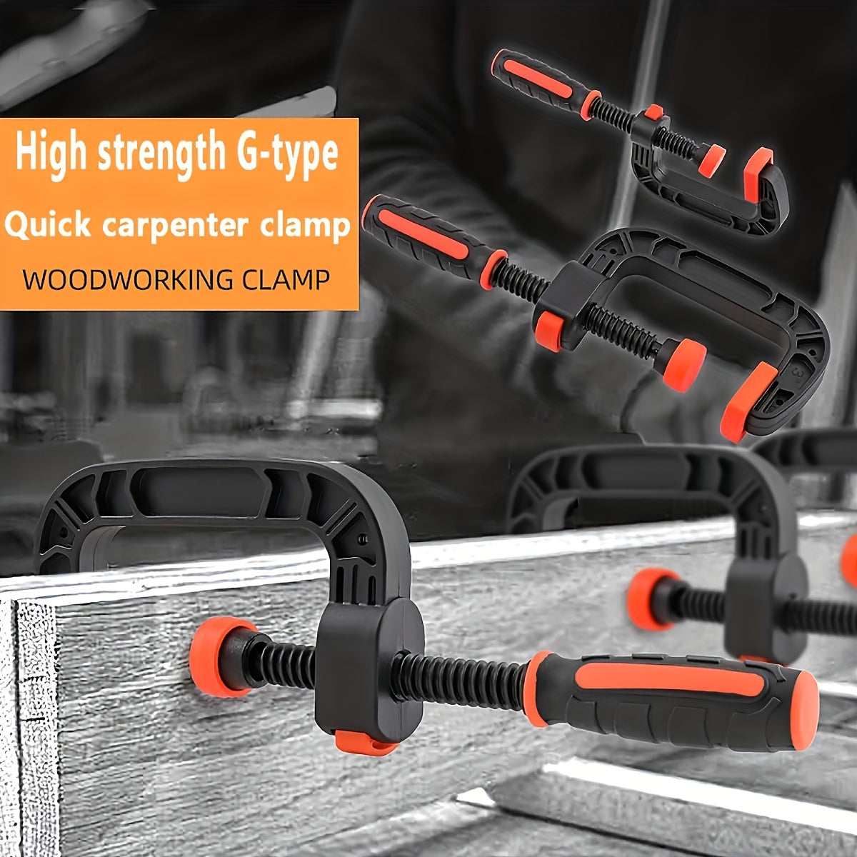2-Pack 7-Inch Heavy Duty Plastic Quick Clamp Horizontal Fixing Clips, Rust-Resistant, No Assembly Required, with Spring Release, for Woodworking and Crafts