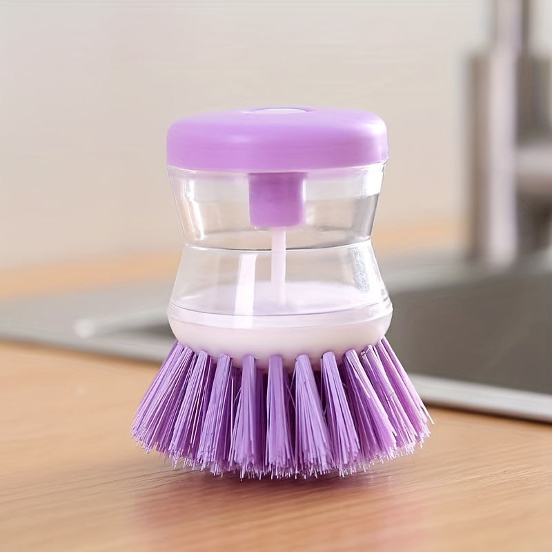 1pcs, Kitchen Pot Cleaning Brush, Home Dishwashing Brush, Press Soap Liquid Brush Portable Small Kitchen Pot Pan