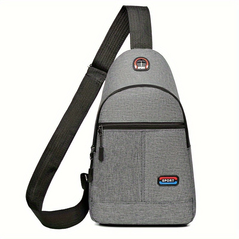 Men's Casual Nylon Crossbody Bag - Multi-Purpose, Sports and Travel Chest Bag with Tassel Detail