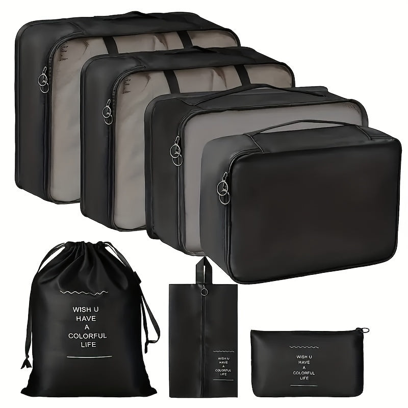 7-piece Ultimate Travel Organizer Set - Spacious and Lightweight Luggage, Shoe Bag, Toiletry Bag and More - The Perfect Multipurpose Packing Solution for Easy Travel