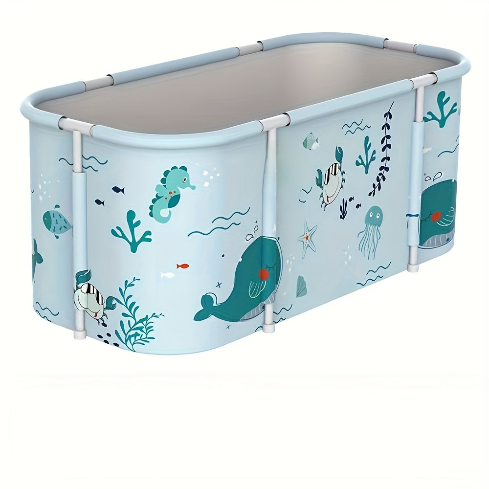 Portable Spa Bath with Seat and Air Pump - Foldable, Space Saving Design with Back Support - Ideal Christmas and Halloween Gift for Family Use