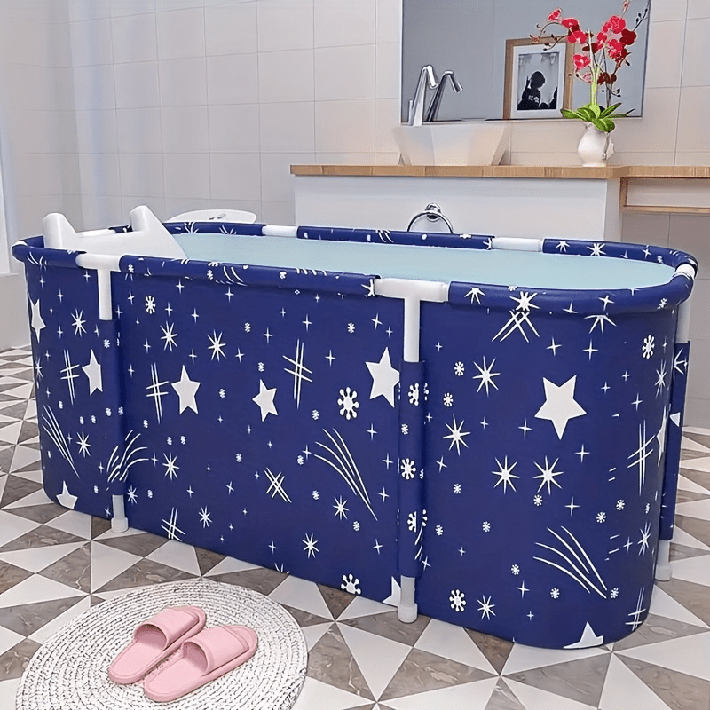 Portable Spa Bath with Seat and Air Pump - Foldable, Space Saving Design with Back Support - Ideal Christmas and Halloween Gift for Family Use