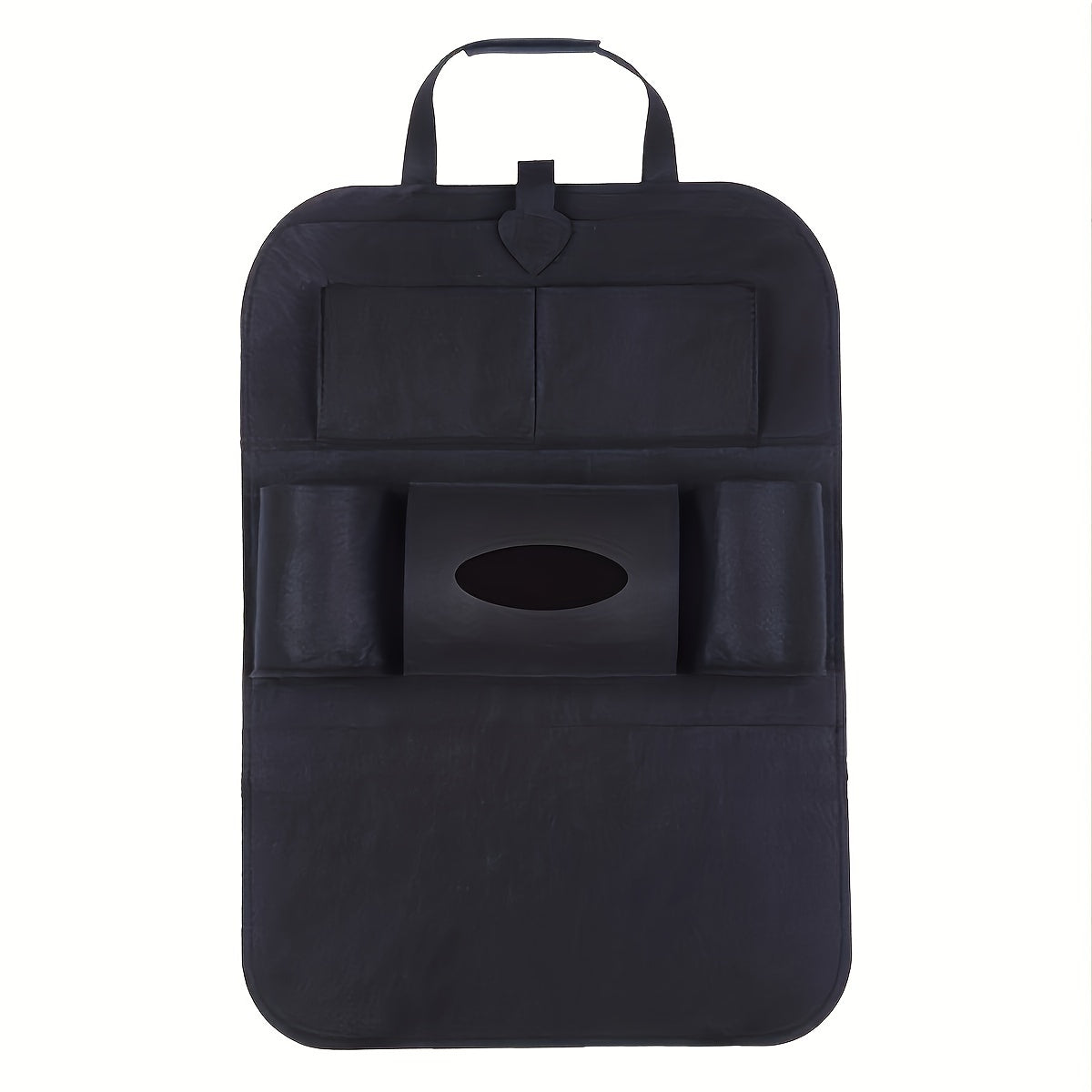 Universal Black Felt Car Seat Back Storage Bag - Travel Accessories - Multi-Pocket Car Accessory Holder, Non-Woven Design, Used to Organize Items, Keep Your Car Tidy, Easy to Install