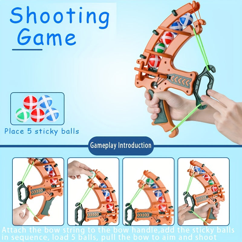 Dinosaur ball gun Squirrel sticky ball toy Hang on the wall Bow and arrow throwing disc Sticky ball toy