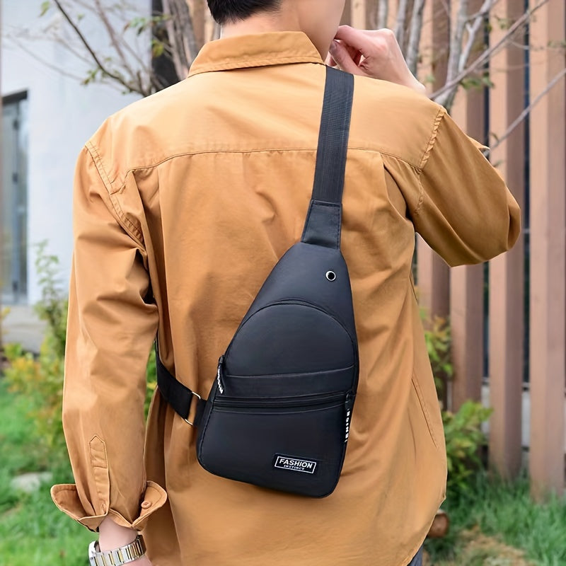 Men's fashion shoulder bag, casual travel shoulder bag, sports chest bag, messenger bag, suitable for going out and daily commuting