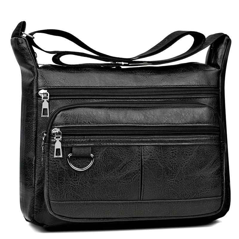 Fashion Men's Chest Bag - Casual Faux Leather Crossbody Bag with Adjustable Shoulder Strap, Large Capacity, Suitable for Daily Commuting and Outdoor Activities