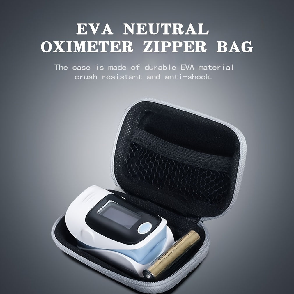Durable Fingertip Pulse Oximeter Case with Secure Zipper - Portable Protective Carrying Bag