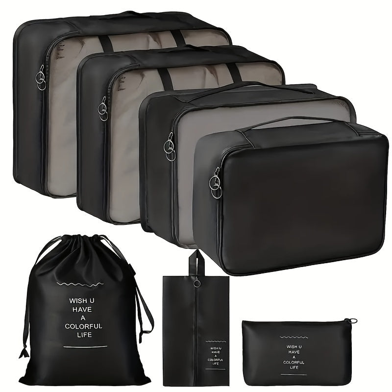 7-piece Ultimate Travel Organizer Set - Spacious and Lightweight Luggage, Shoe Bag, Toiletry Bag and More - The Perfect Multipurpose Packing Solution for Easy Travel