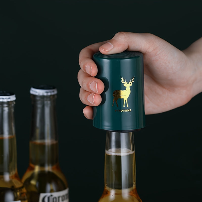 Easy-press stainless steel beer bottle opener - no residue, creative design, suitable for kitchen and restaurant