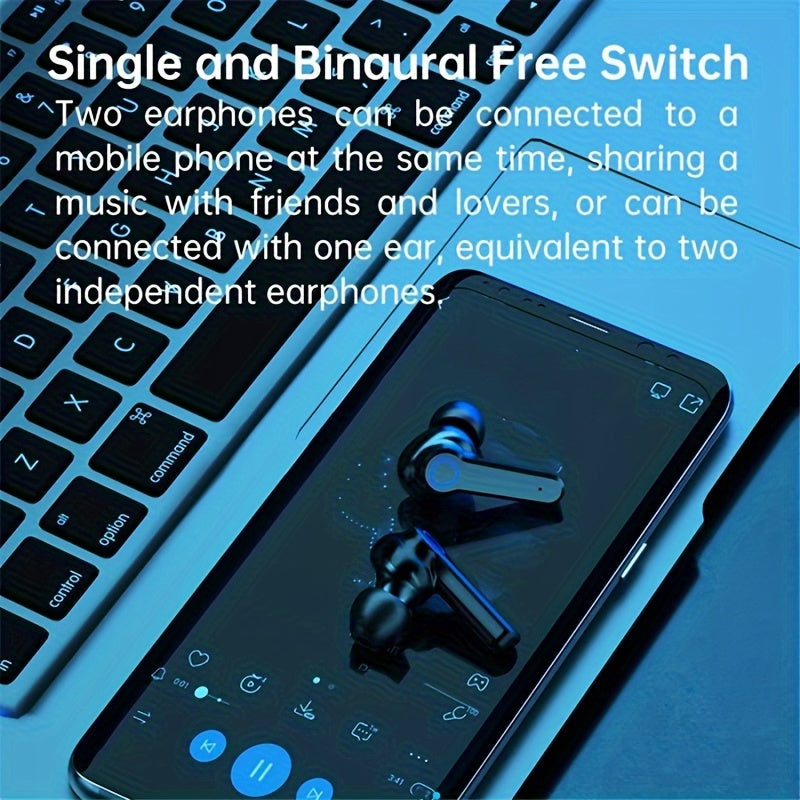 Wireless earbuds, sports earphones with emergency charger box, LED power display, built-in microphone, HIFI sound quality, portable charging box for mobile phone