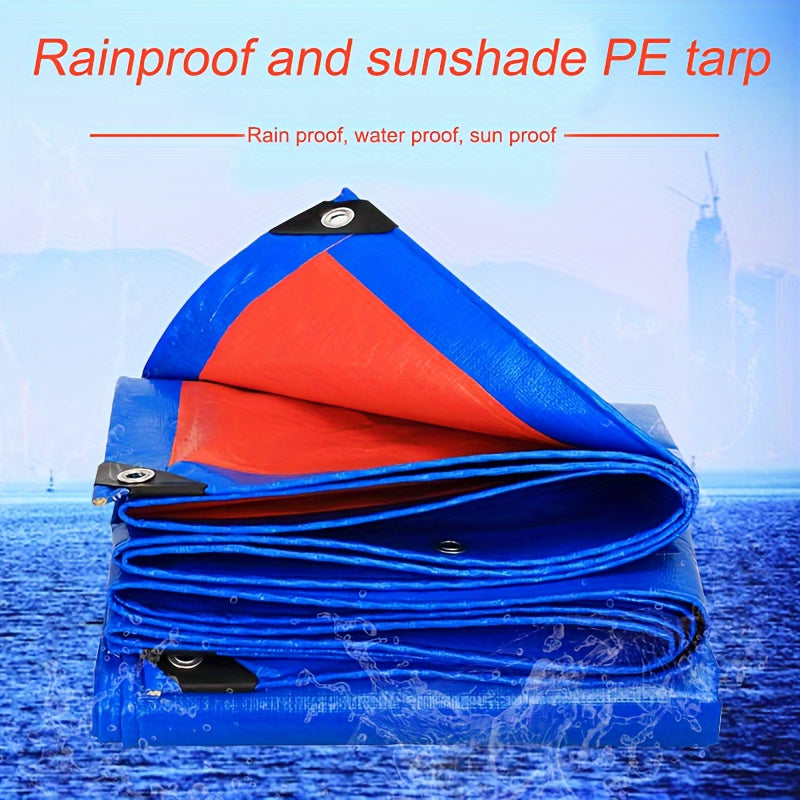 Heavy duty PE tarpaulin, reinforced waterproof tarpaulin with UV protection, multi-purpose emergency tarpaulin for outdoor camping, RV, yacht and home use