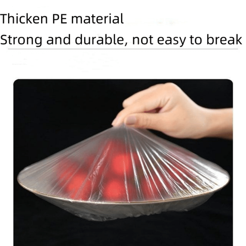 100pcs Plastic Packaging Covers - Food Grade PE Film, Elastic Bowl Covers, Disposable Kitchen Supplies - Keep Your Food Fresh and Safe