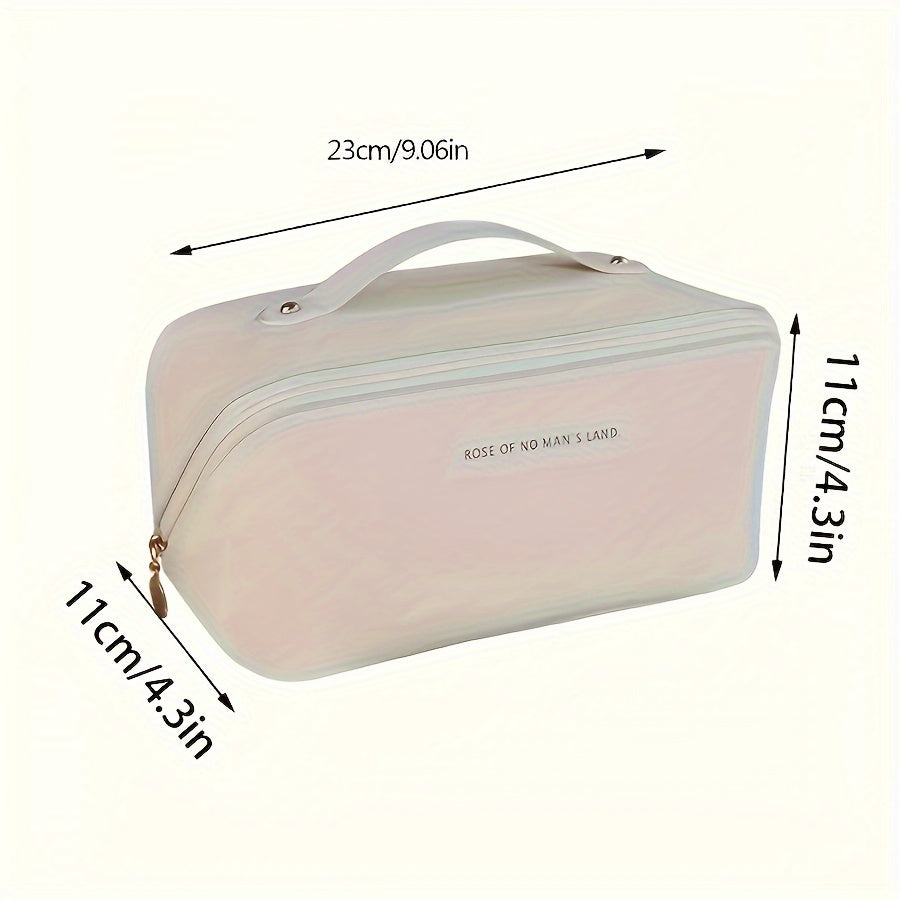 Fashion Faux Leather Pillow Cosmetic Bag, Large Capacity Portable Travel Storage Bag, Waterproof Cosmetic Bag with Compartments, Fragrance-free Multipurpose Cosmetic Bag, Ideal for Christmas, Halloween, Thanksgiving Gifts
