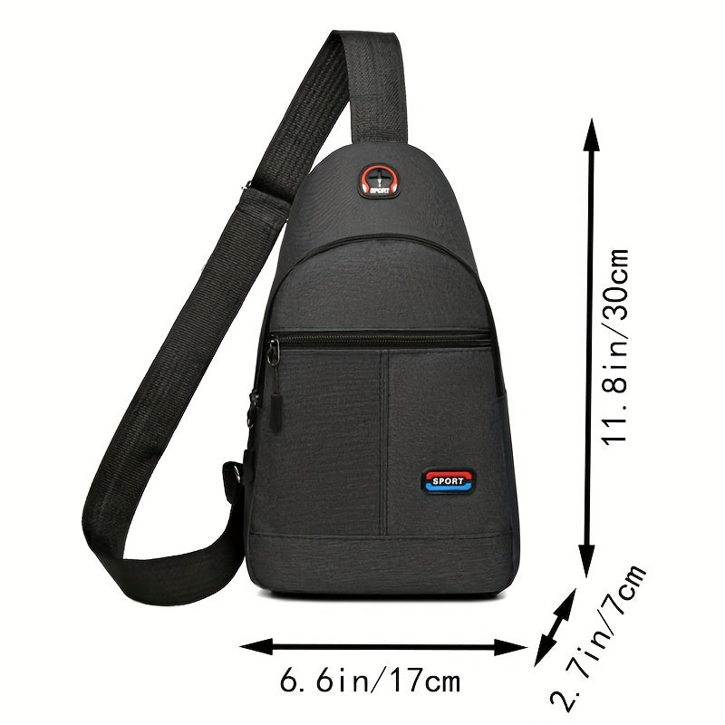 Men's Casual Nylon Crossbody Bag - Multi-Purpose, Sports and Travel Chest Bag with Tassel Detail