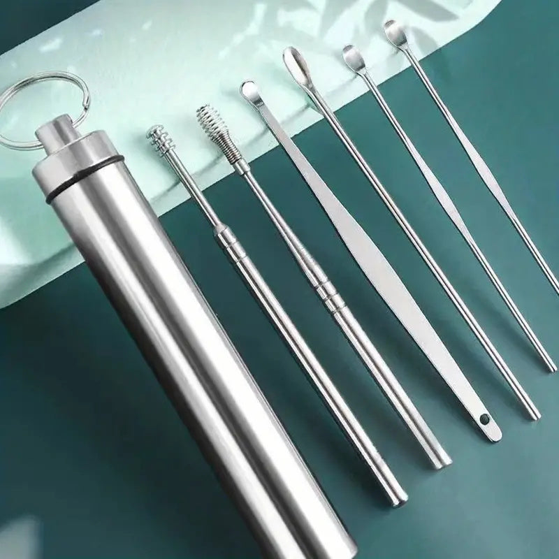 6pcs Stainless Steel Ear Wax Removal Kit Gentle And Effective Cleaning Tools