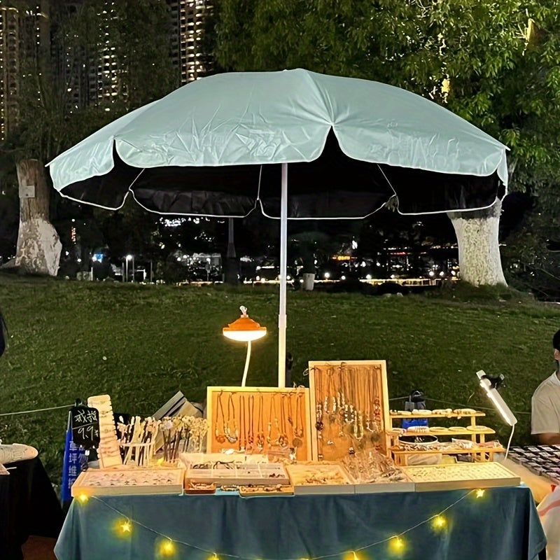 Modern Waterproof Outdoor Awning - Portable Round Patio Umbrella with UV Protection, Easy to Clean Vinyl Coating, Can be Used in Garden, Beach and Camping, No Power Required