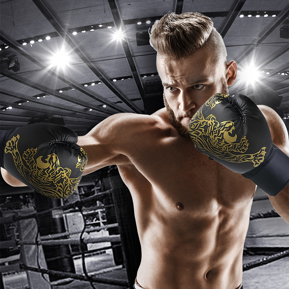 1 Pair of Premium Adult Boxing Gloves - Professional Sanda Muay Thai Training Protective Gear to Ensure Hand Safety and Comfort - Great for Boxing, Martial Arts and Fitness Training