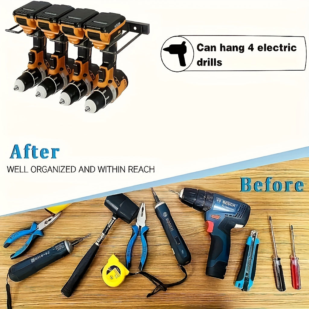 1PC 1 tier power tool organizer - wall mount drill holder, garage tool display, storage rack, and organizer for efficient tool management