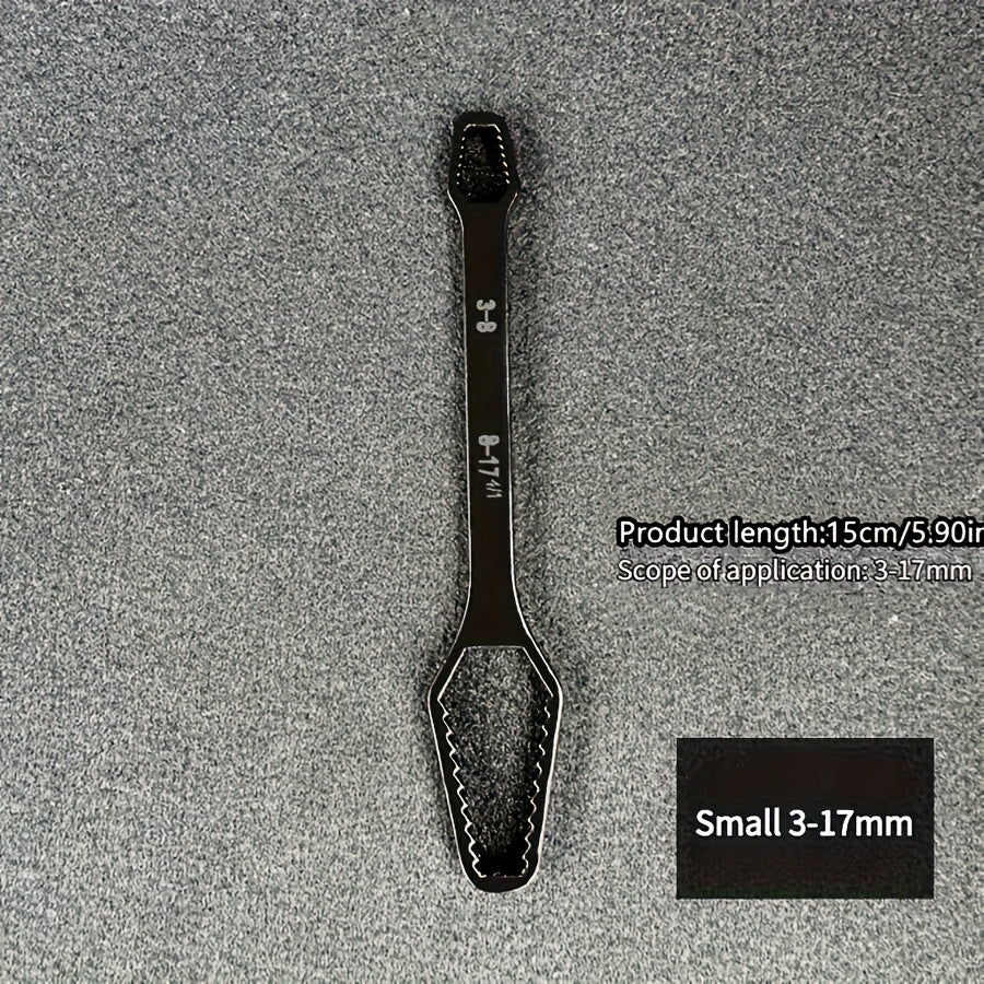 1pc Heavy-Duty Adjustable Torx Wrench Dual-Head Spanner with 5mm Thick Metal Construction 3-17mm