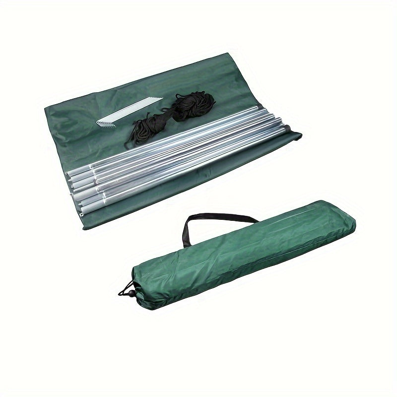 Versatile Orange/Green Canopy Tent Kit with 2 Poles, 8 Grommets, 6 Ground Stakes, 6 Guy Ropes and Storage Bag - Perfect for Outdoor Adventures, Sun and Rain Protection