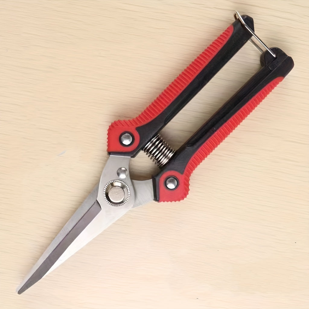 1-Pack Stainless Steel Gardening Pruners, Manual Pruning Shears, Garden Scissors for Quick Pruning of Plants, Vegetables, Bonsai, Flowers, Garden Supplies