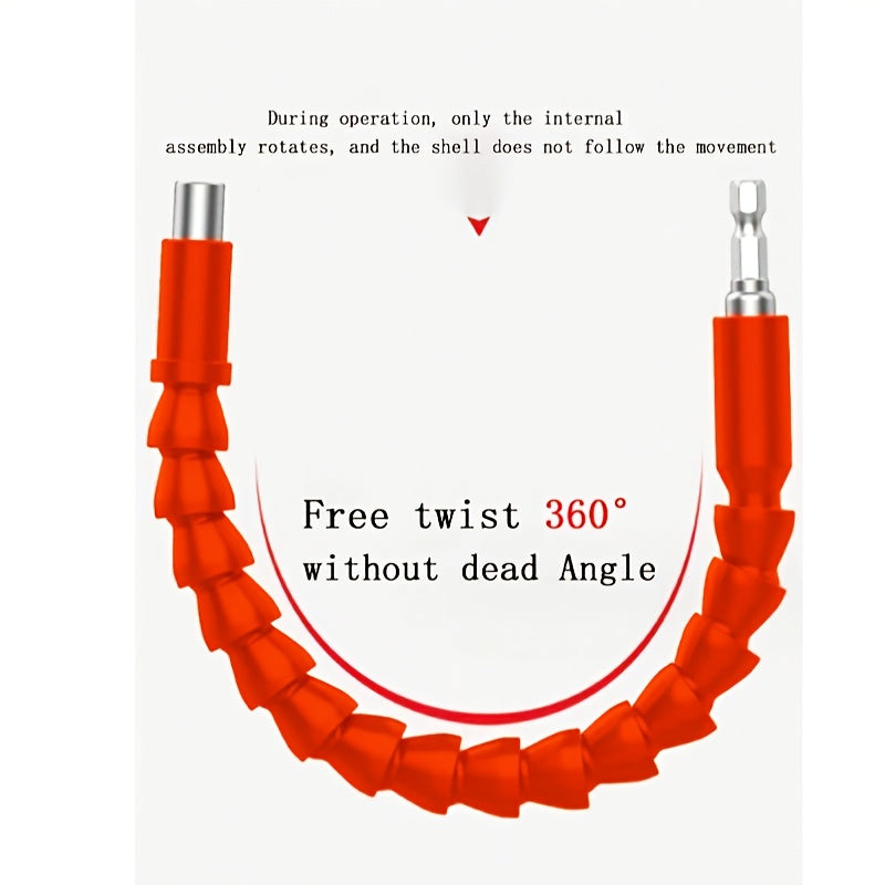 1-piece orange drill flexible shaft adapter - Sturdy universal joint for tight spaces - Multifunctional screwdriver extension bracket with safety connecting rod