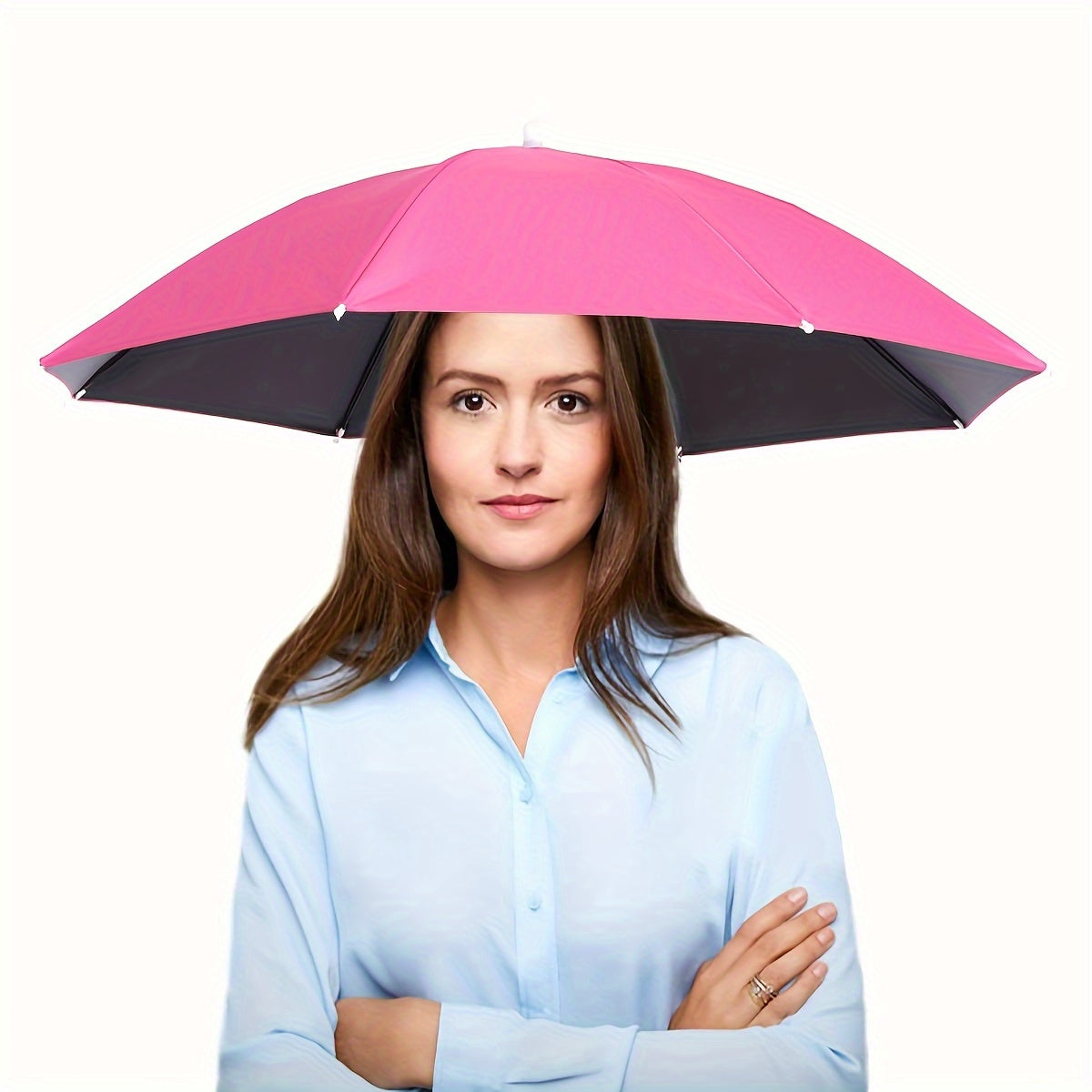 Foldable large umbrella hat, UV protection unisex outdoor rain hat, essential for sun protection and fishing, waterproof canopy, durable design