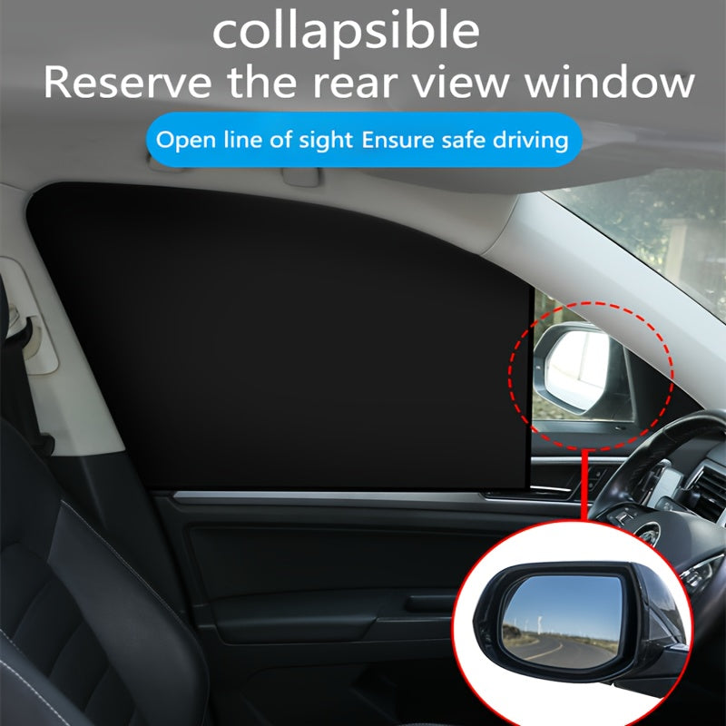 4-Piece Magnetic Car Sun Visor Set - Thick Mesh Side Window Visors, Heat Insulation, UV Protection, Fits Most Vehicles