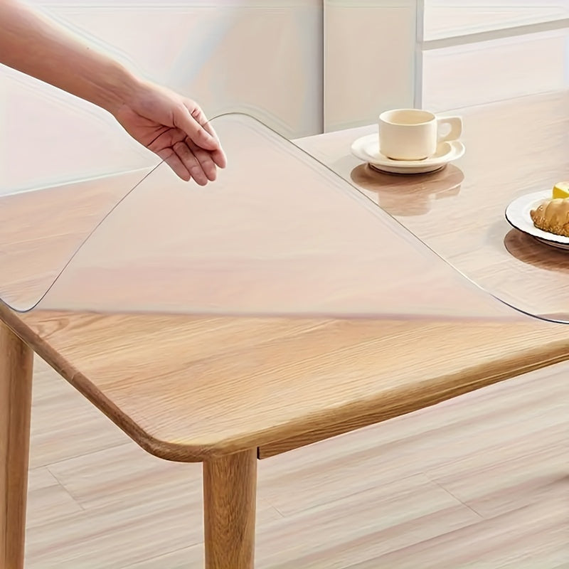 1 piece of durable PVC desk protector - transparent heat-resistant and waterproof desk mat with anti-static surface, can be easily cut into sizes suitable for home and office use