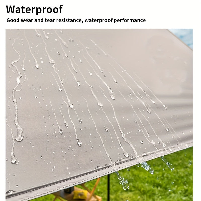 Portable Travel Picnic Sunshade - Waterproof and UV-resistant, Silver-coated fabric, Thickened poles, 82 inches high, Square eaves design, UPF>50, PU1000 - Great for camping, outdoor activities and family gatherings  300*292cm with accessories