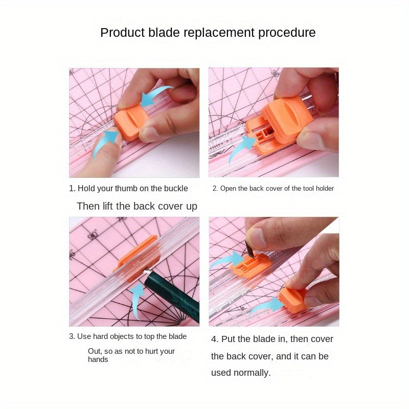 Easy-Glide Portable A4 Paper Cutter with One-Way Blade - Perfect for Everyday Office Use