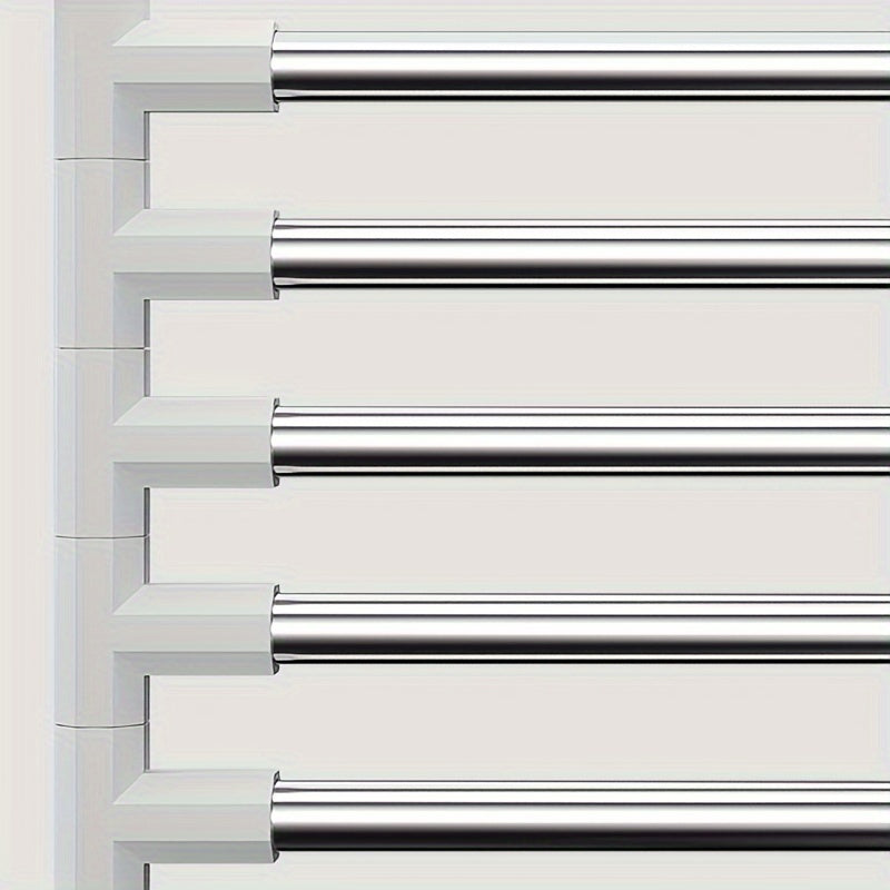 Adjustable Stainless Steel Towel Rack - Wall Mounted, No Drilling Required, with Suction Cup for Bathroom Storage