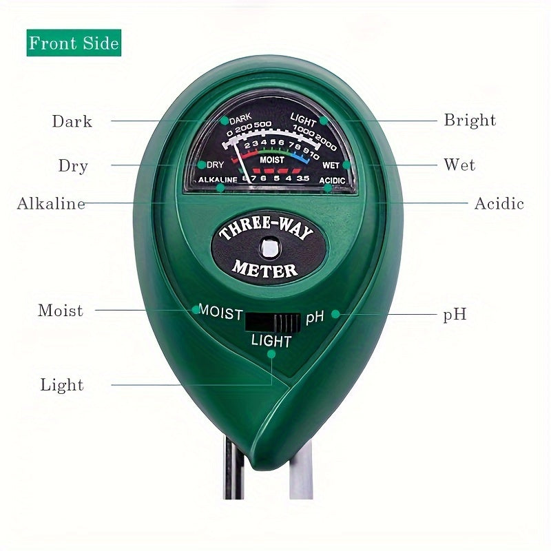 1PC Portable 3-in-1 pH Meter Soil Tester for Testing Soil/Flowers/Lawn/Vegetables