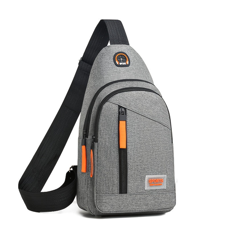 Stylish black Oxford canvas crossbody bag with adjustable shoulder strap and zip closure - perfect for casual outings