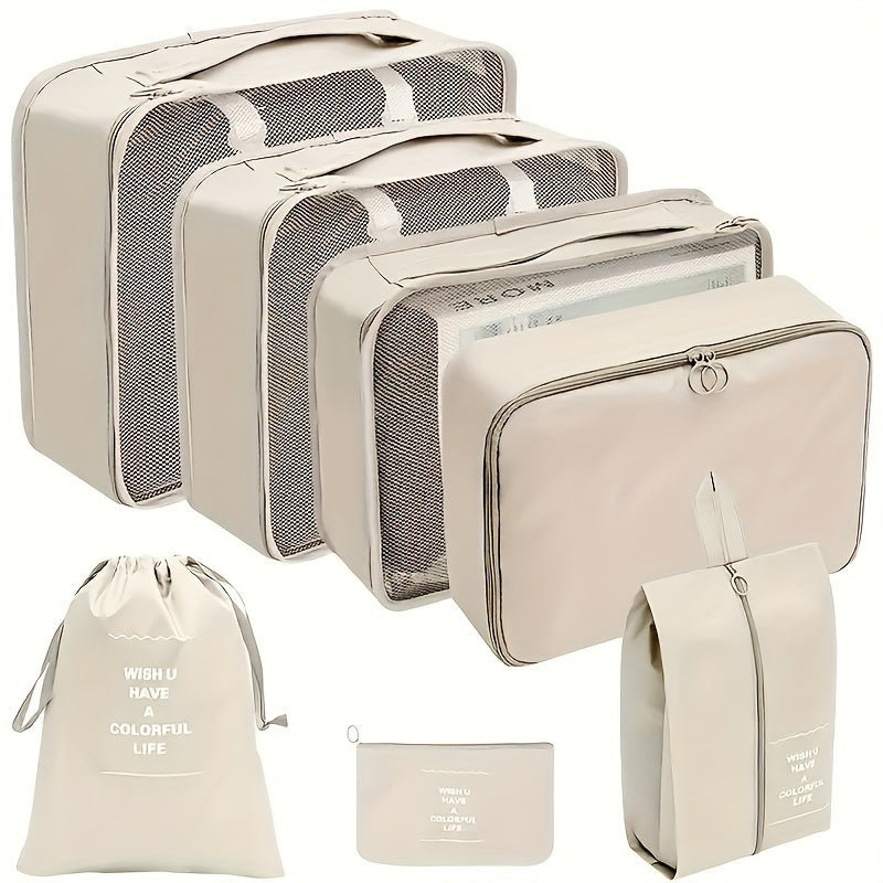 7-piece Ultimate Travel Organizer Set - Spacious and Lightweight Luggage, Shoe Bag, Toiletry Bag and More - The Perfect Multipurpose Packing Solution for Easy Travel
