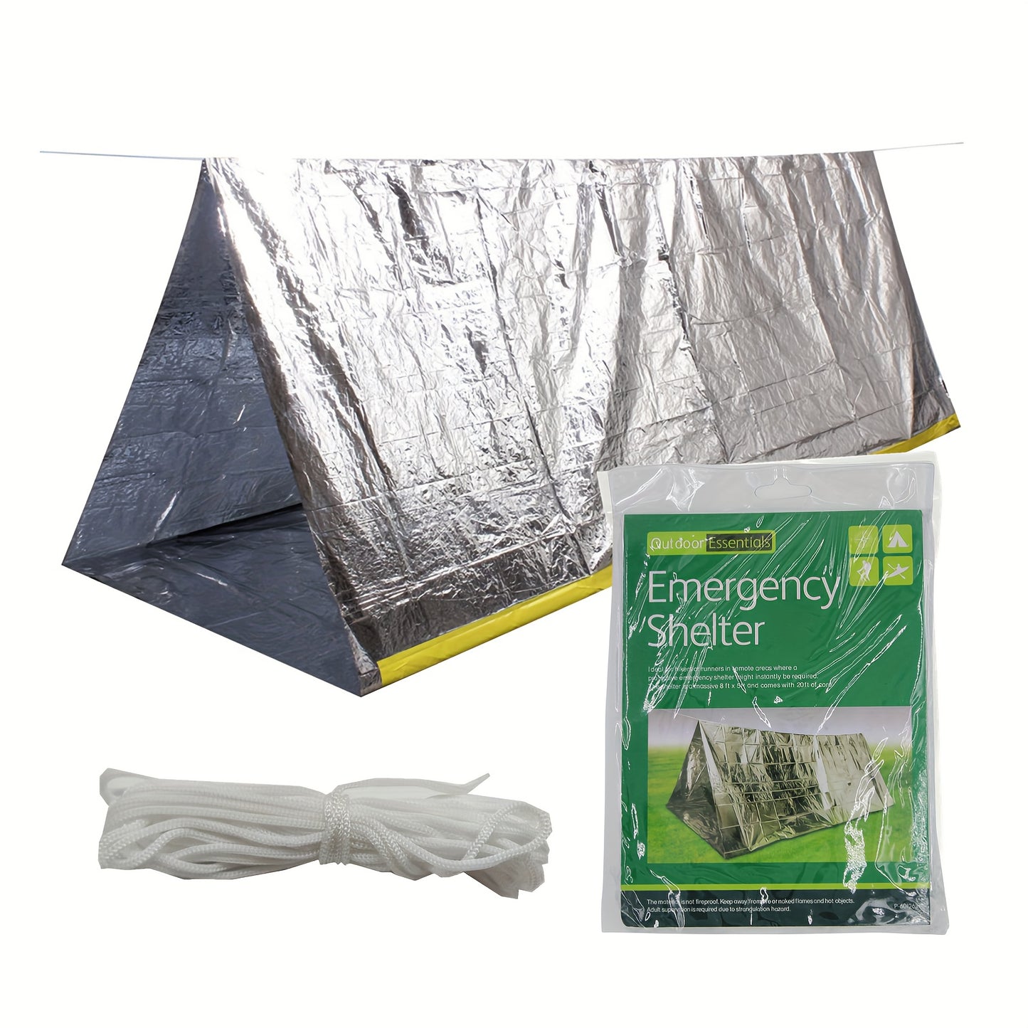 Portable First Aid Tent for 2 People - Waterproof, Windproof, Warm Emergency Shelter with Mylar Blanket - Great for Outdoor Camping and Emergencies