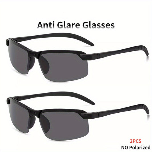 2 Pack Night Vision Glasses, Anti-Glare Driving Glasses Half Frame Glasses, Day and Night Glasses for Drivers