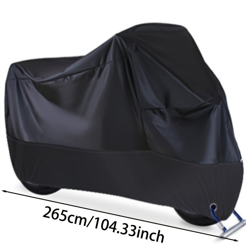 1 set of black thickened plus size motorcycle cover motorcycle sunscreen rainproof dust cover bicycle can also be used as outdoor car cover