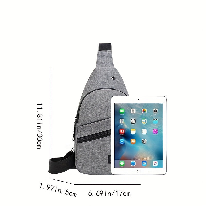Men's fashion shoulder bag, casual travel shoulder bag, sports chest bag, messenger bag, suitable for going out and daily commuting