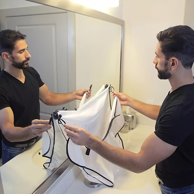 Beard Bib, Shaving and Trimming Beard Hair Collector, Non-stick Beard Shaving Cape,